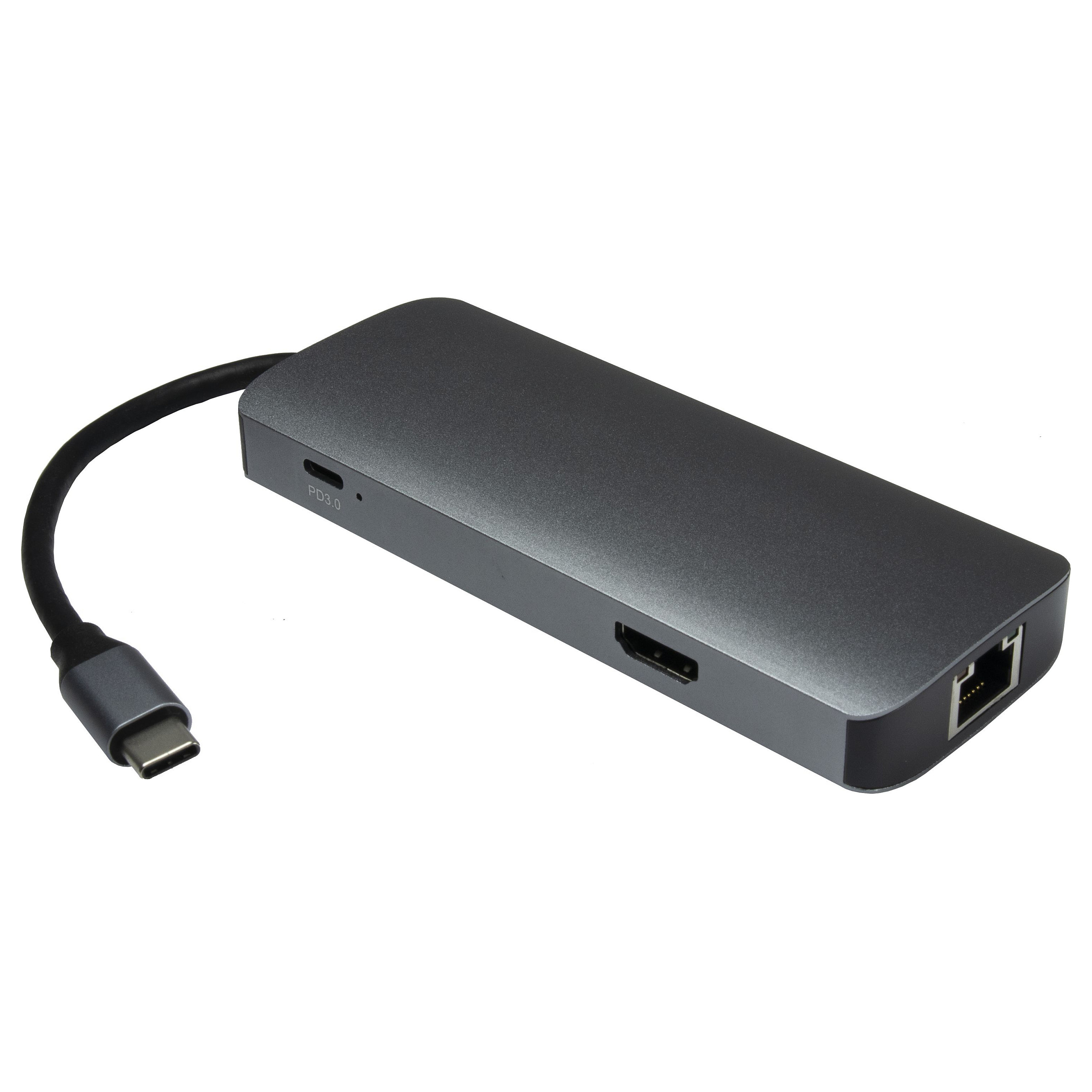 Inter-Tech Adapter Argus H-428 7in1, USB C, HDMI 4K, PD 100W