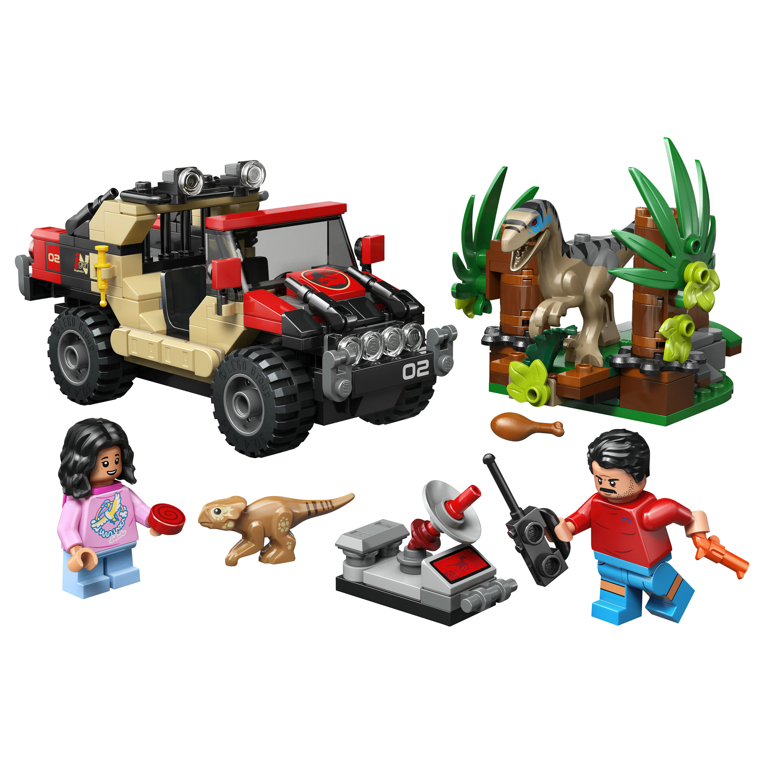 LEGO Jurassic World Raptor: Verfolgungsjagd mit dem Geländewagen 76972