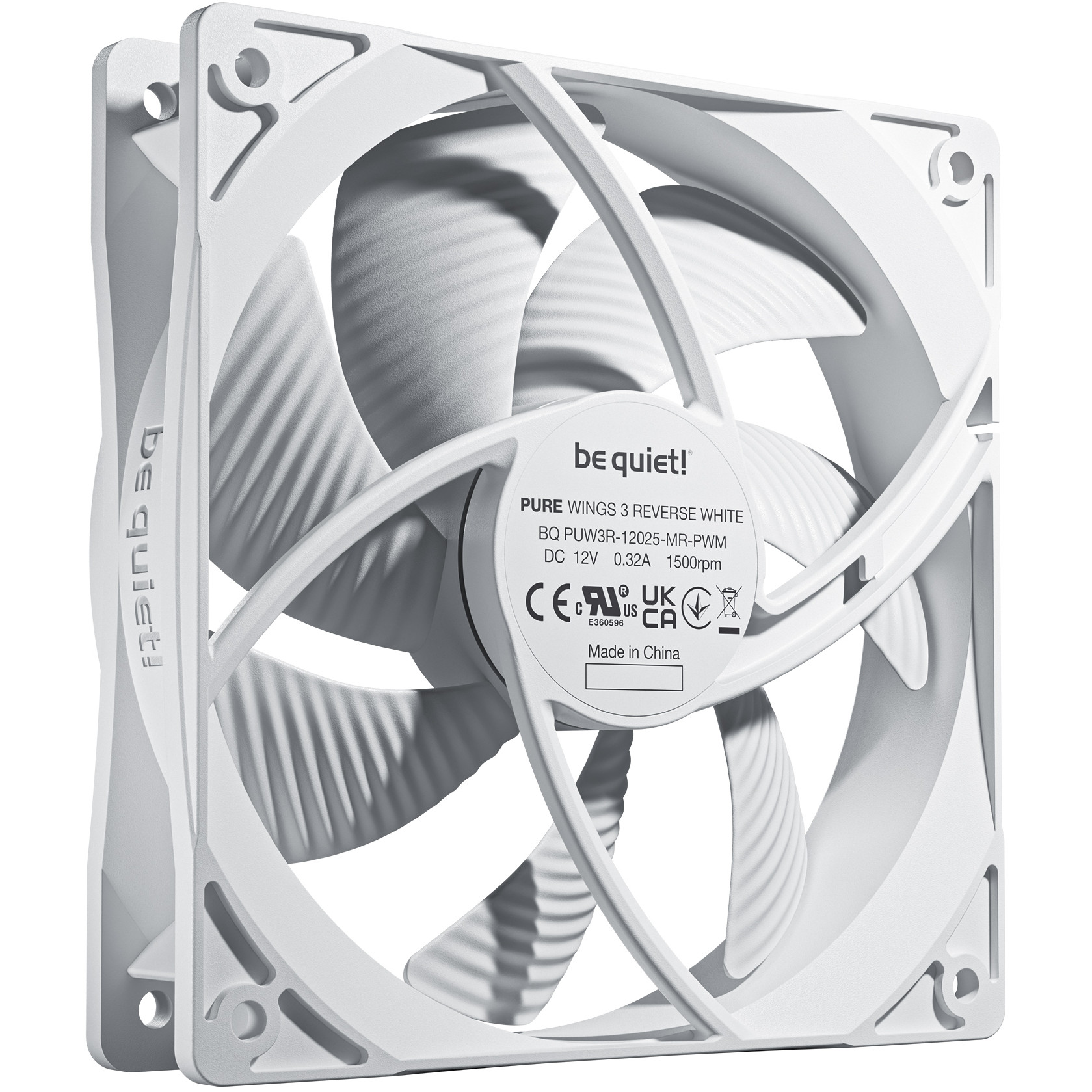 be quiet! Pure Wings 3 120 mm PWM Reverse Triple Pack White