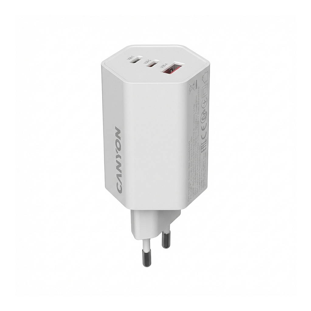 5291485017989 - Charger HEXAGON 65 GaN 65W 2xPD 1xQC EU white