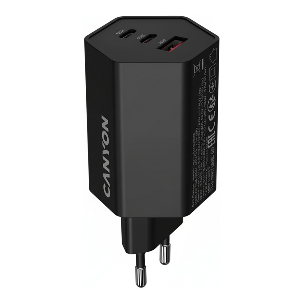 5291485017996 - Charger HEXAGON 65 GaN 65W 2xPD 1xQC EU black