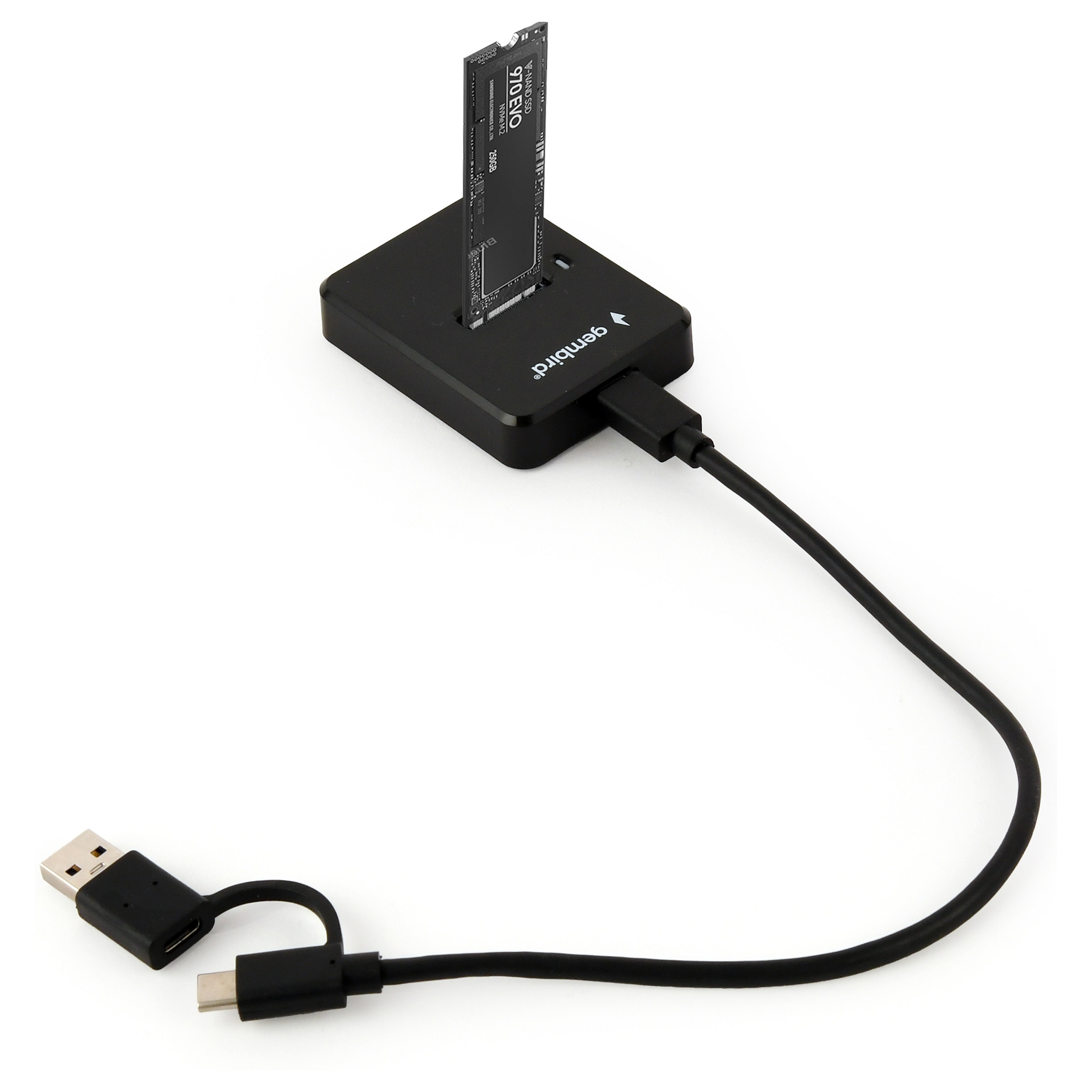 gembird Desktop-USB-Typ-C-M.2-SATA- Dockingstation, schw.