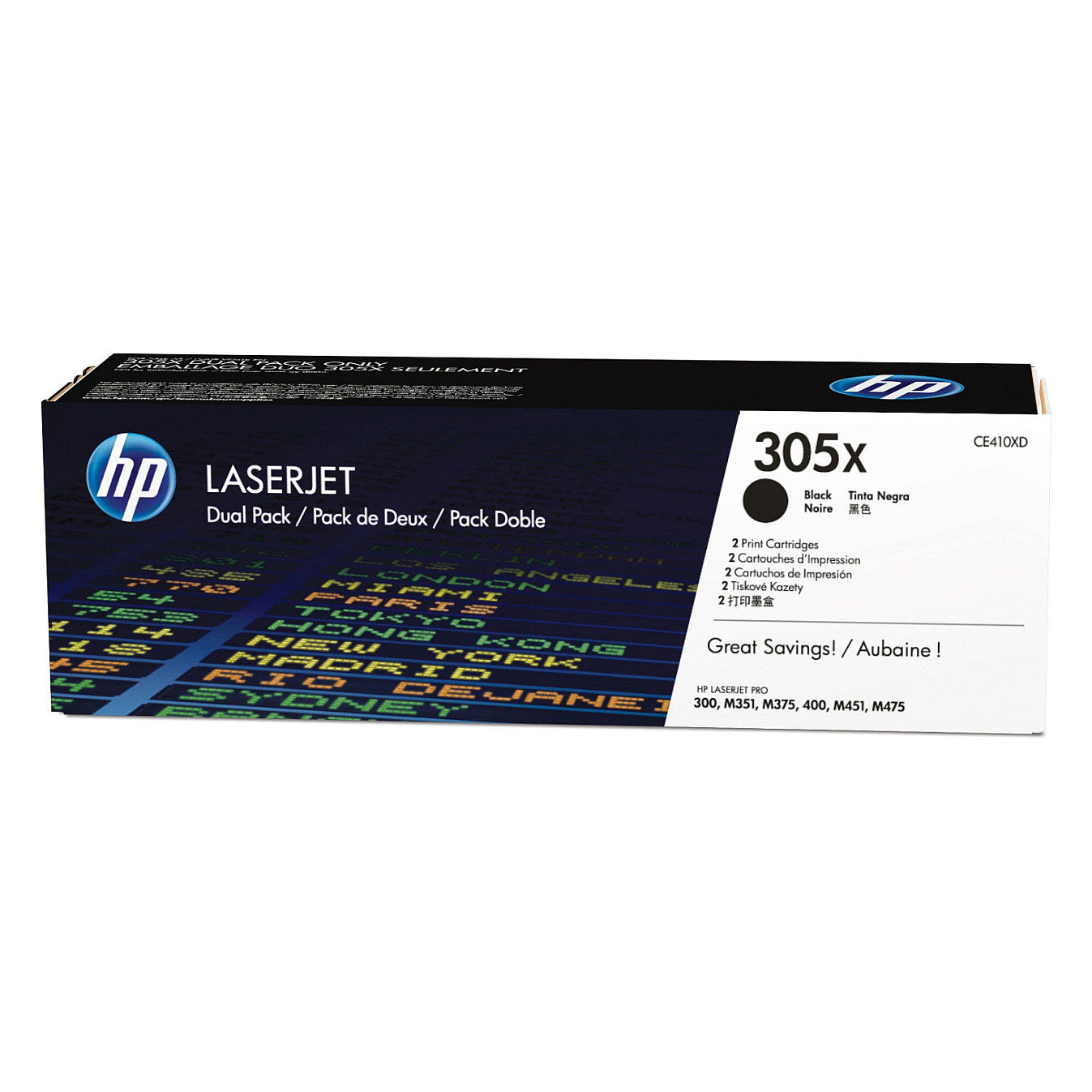 HP Original 305X Toner - schwarz Doppelpack (2x CE410X) Toner
