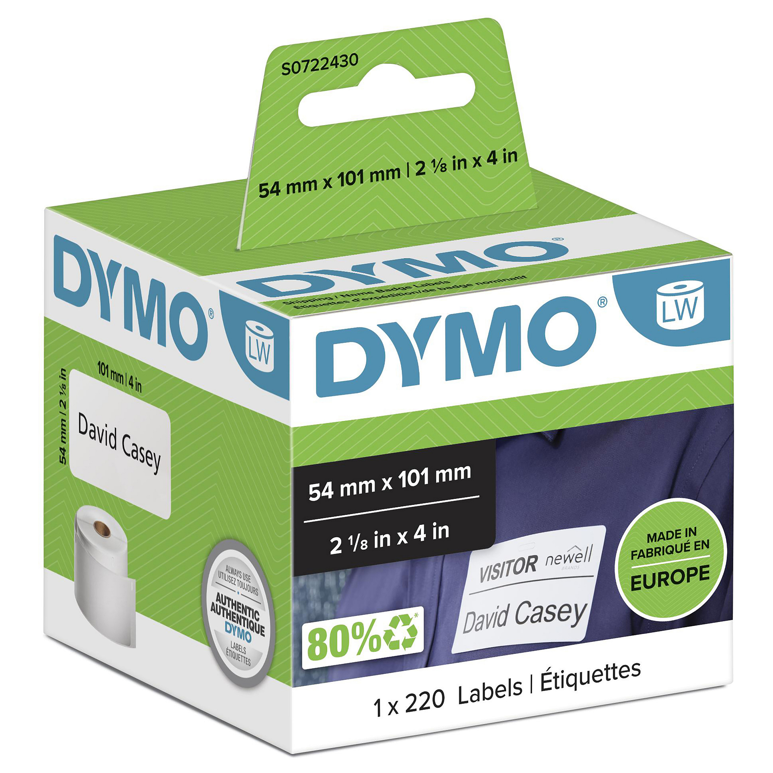 DYMO LW - Shipping / Name Badge Labels - 54 x 101 mm - S0722430