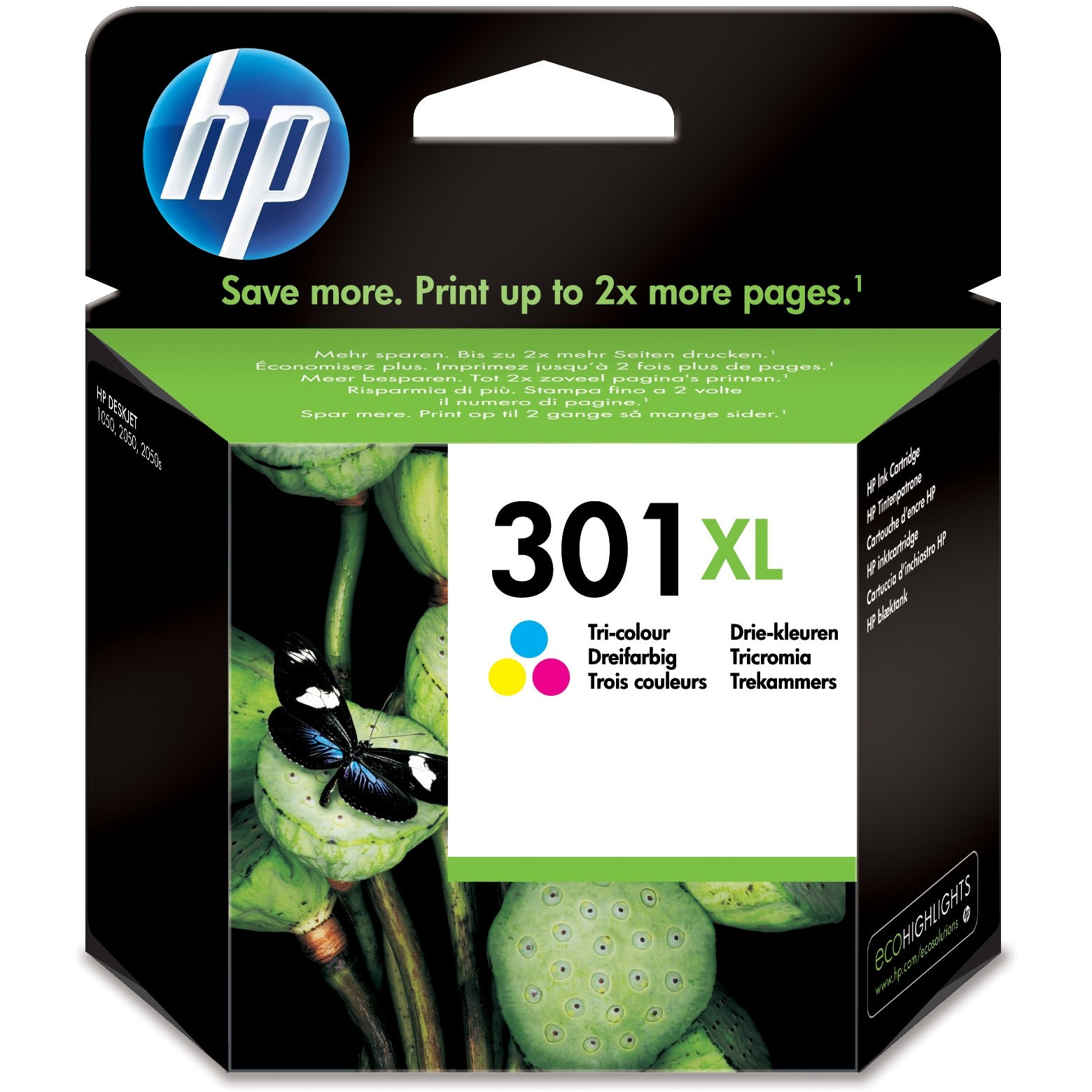 HP 301XL High Yield Tri-color Original ink cartridge - CH564EE#UUS