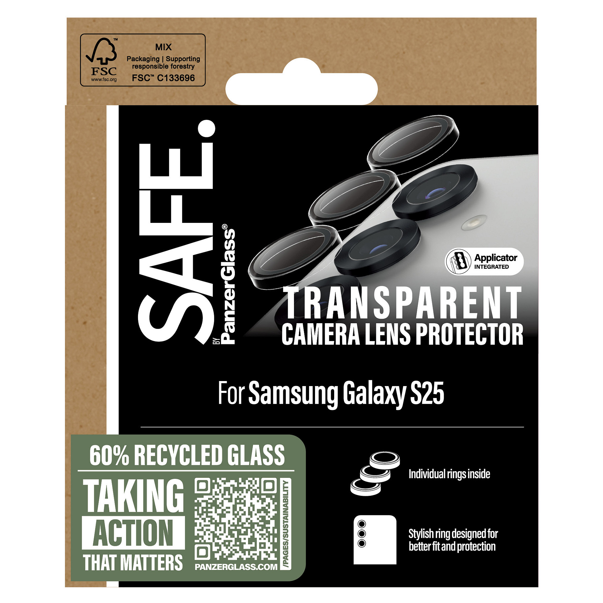 PanzerGlass SAFE. by ® Camera Lens Protector Transparent Samsung Galaxy S25
