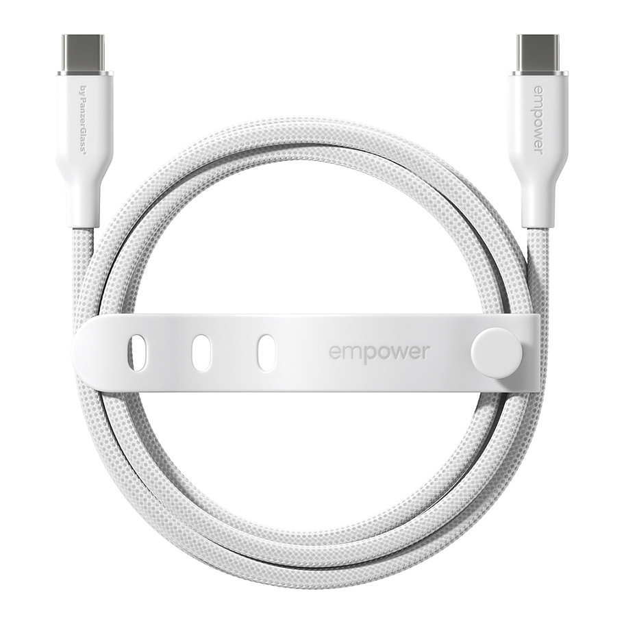 PanzerGlass empower™ by ® Racing 60W USB-C to USB-C Cable | USB 2.0 | 2M | Silver White USB cable