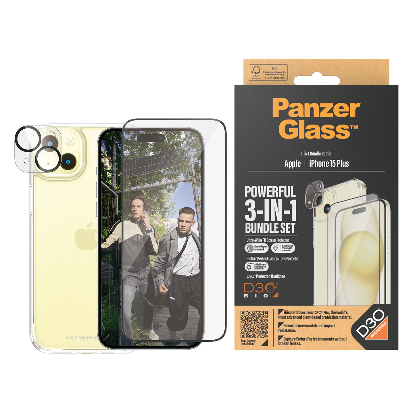 PanzerGlass ® 3-in-1 Bundle iPhone 15 Plus