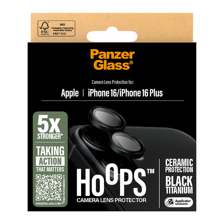 PanzerGlass ® Hoops® Ceramic Camera Lens Protector iPhone 16 | 16 Plus