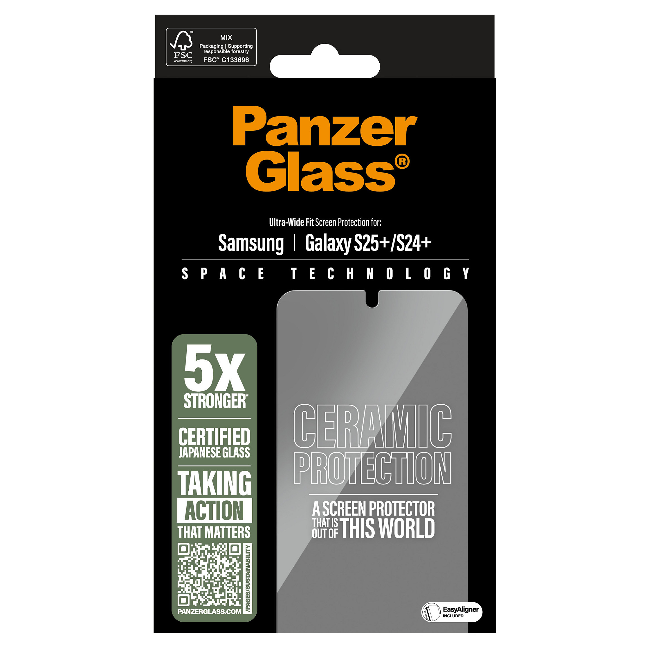 PanzerGlass ® Ceramic Screen Protector Samsung Galaxy S25+ | S24+ | Ultra-Wide Fit w. EasyAligner