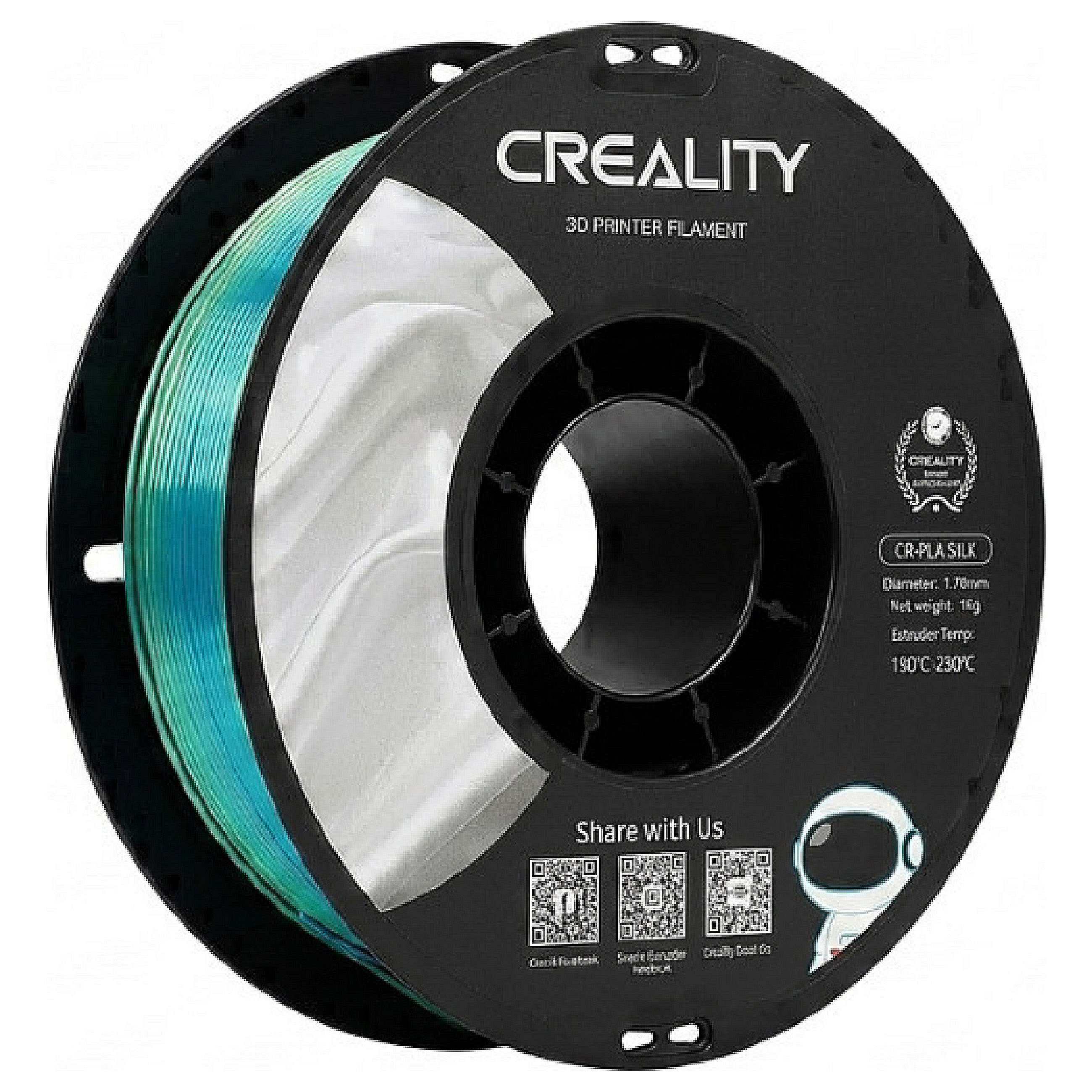 Creality CR-Silk PLA Filament Blau/Grn, 3D-Filament (1 kg, 1,75 mm, auf Rolle) 3D Druck