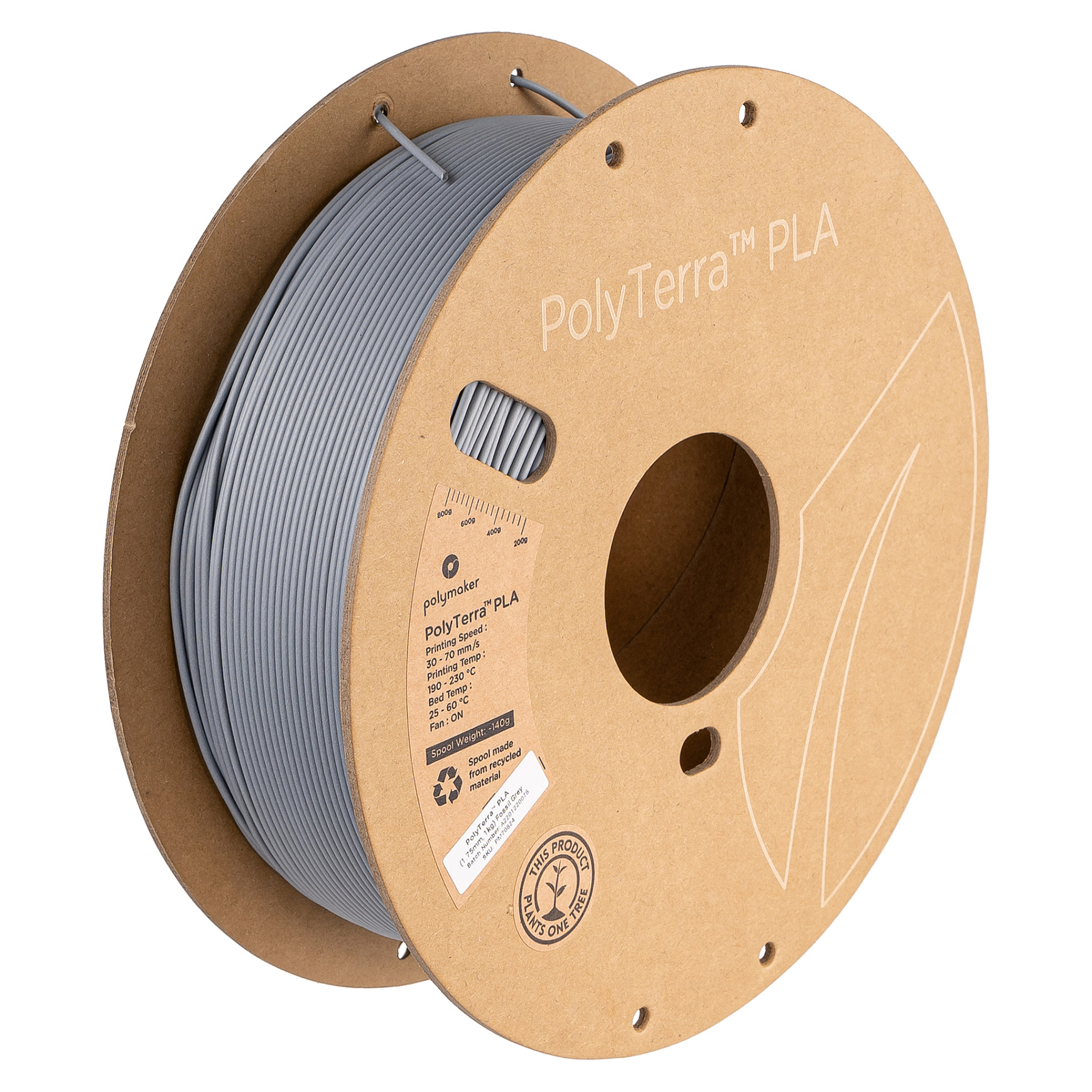 PLA 1,75mm FOSSIL GREY 1kg 3D Druck