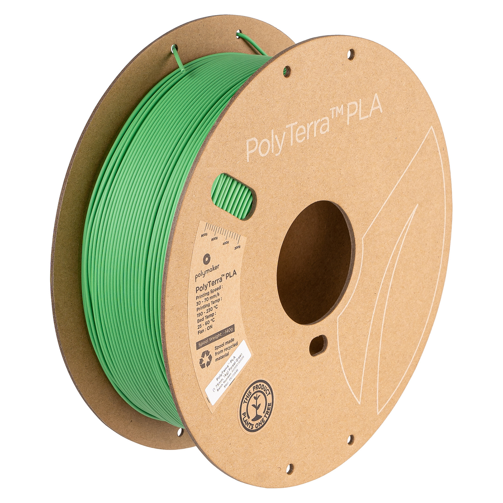 PLA 1,75mm FORREST GREEN 1kg 3D Druck