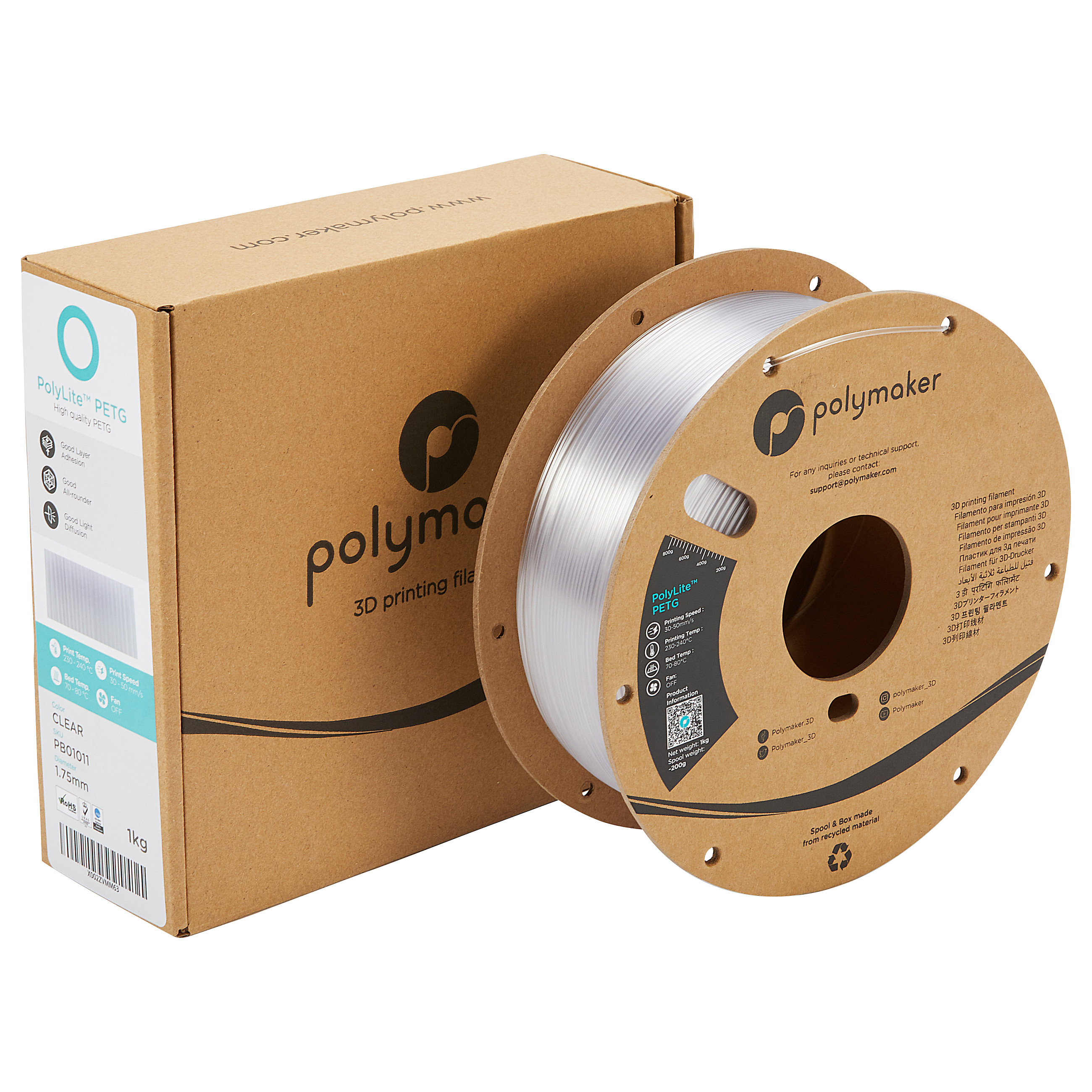 PETG 1,75mm TRANSPARENT 1kg