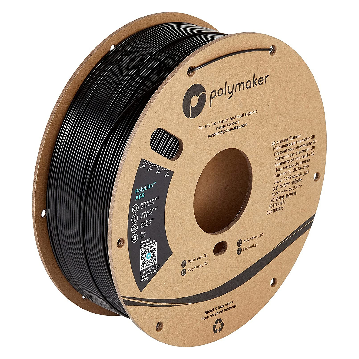ABS 1,75mm BLACK 1kg 3D Druck