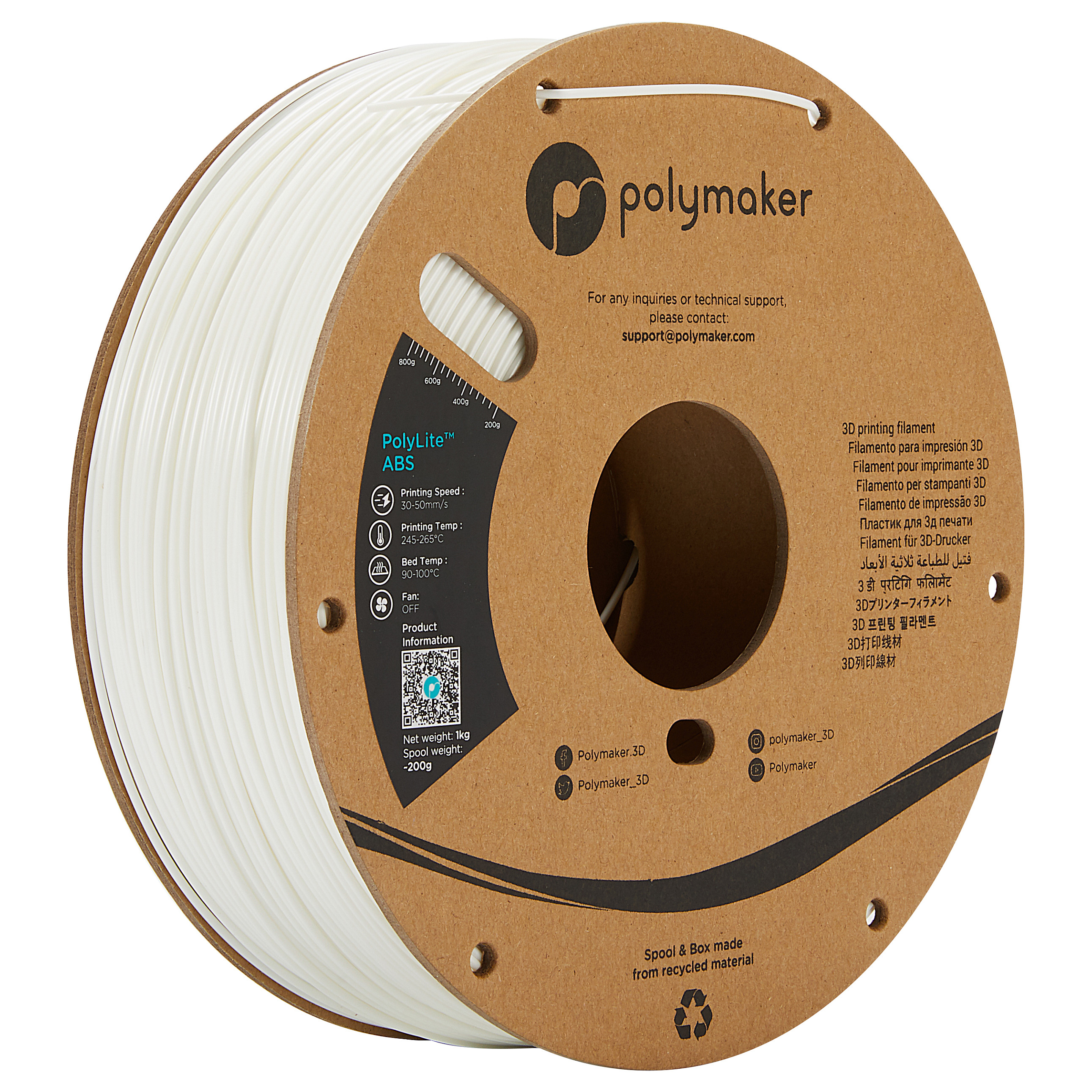 ABS 1,75mm WHITE 1kg