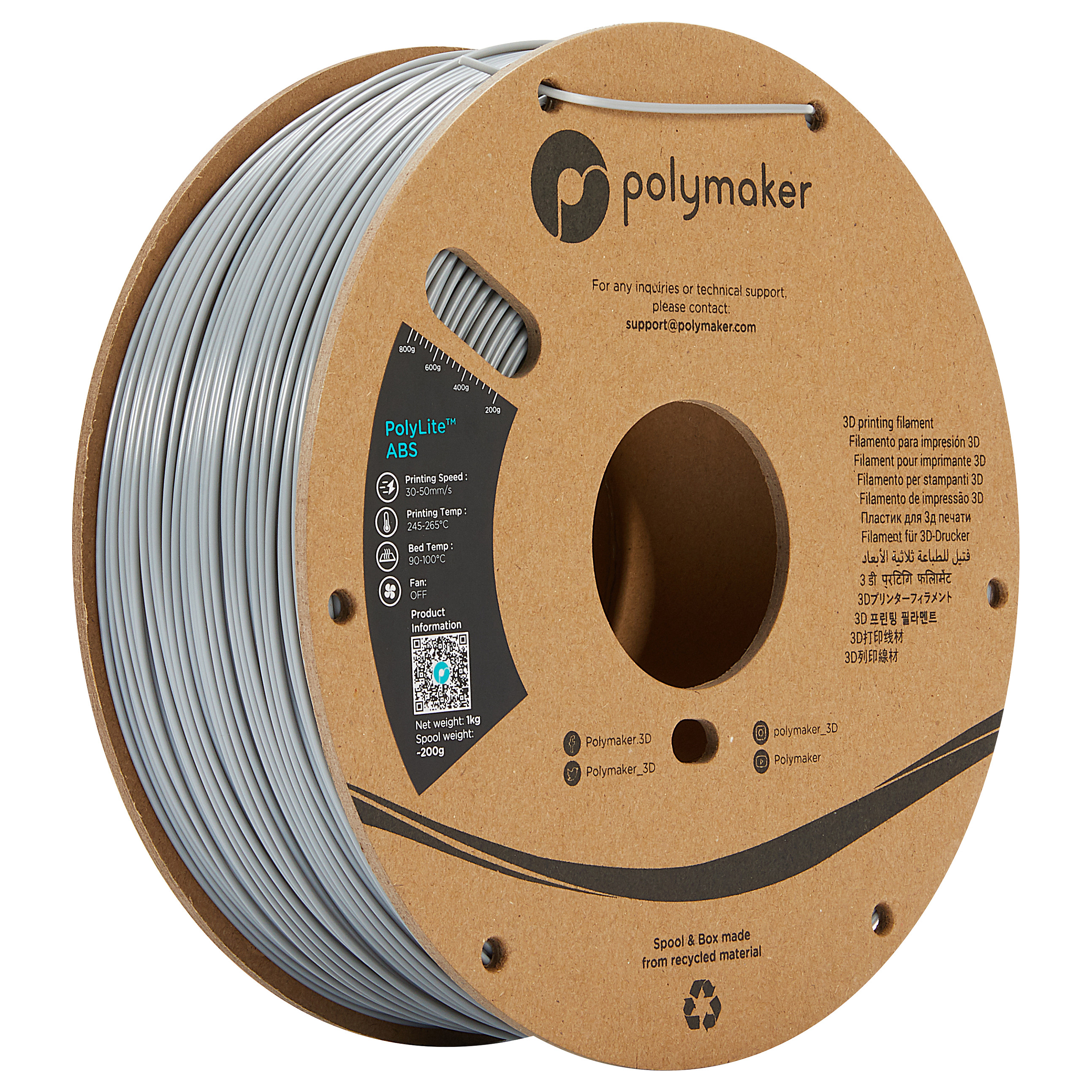 ABS 1,75mm GREY 1kg