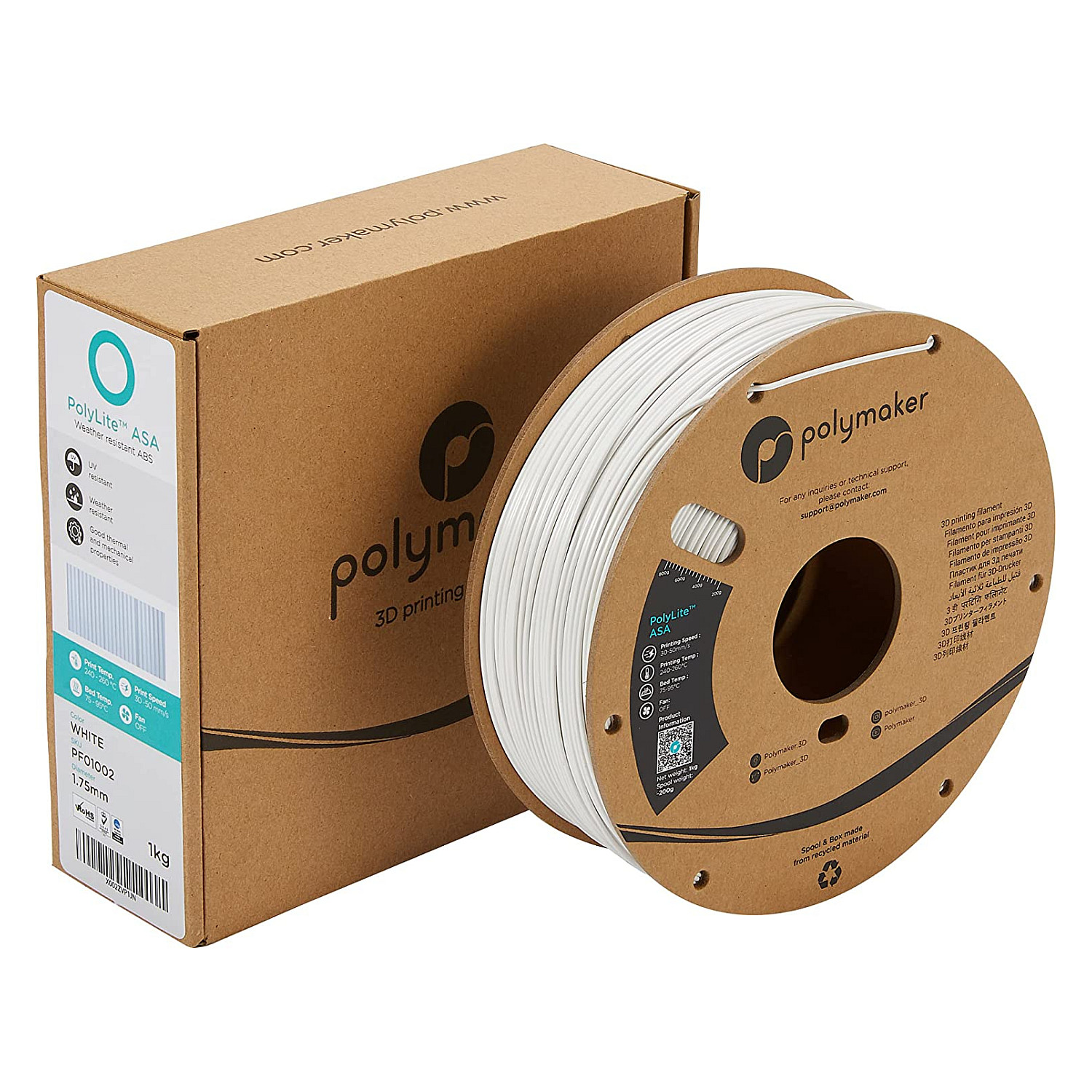 ASA 1,75mm WHITE 1kg