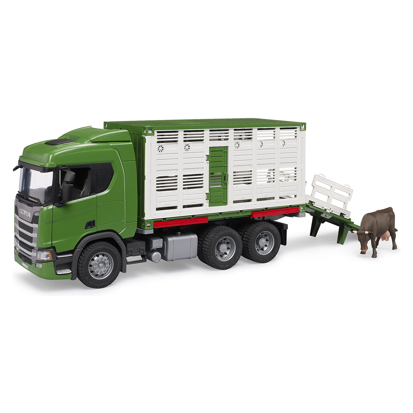 Scania Super 560R Tiertransport-LKW (inkl. 1 Rind) Spielwaren