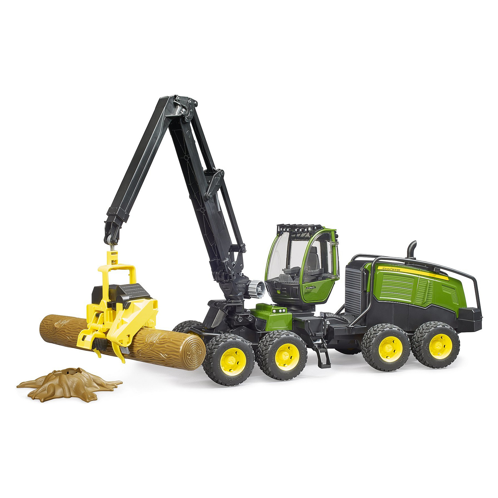BRUDER John Deere 1270G Harvester (grn/noir, Inkl. Baumstamm)