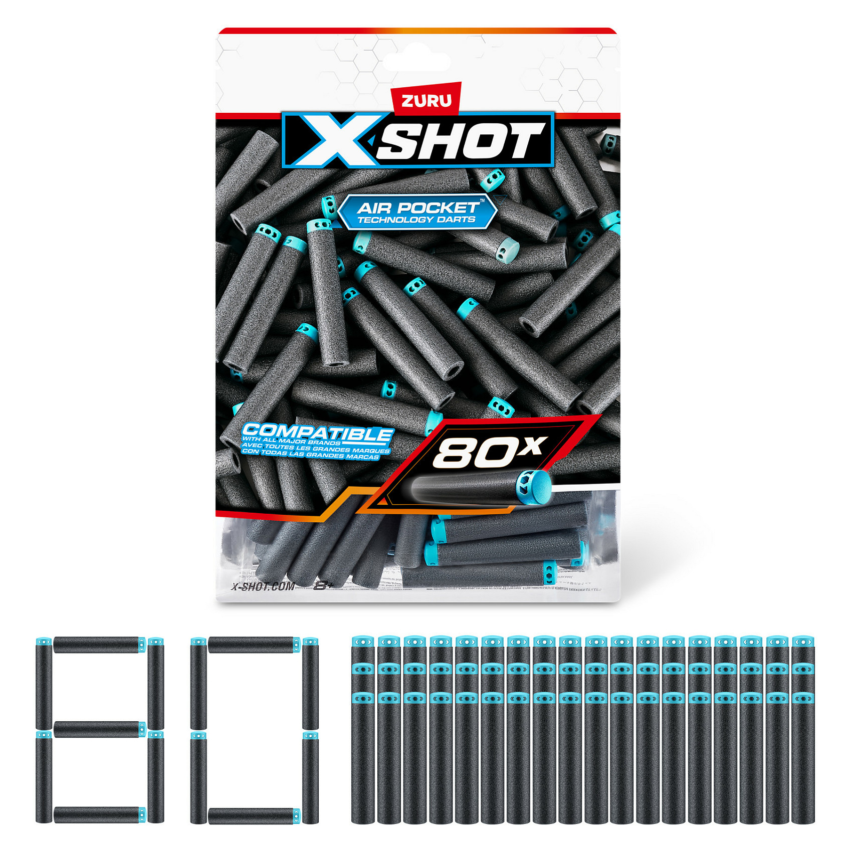 ZURU XSHOT Excel - Nachfllpackung 80 Darts Spielwaren