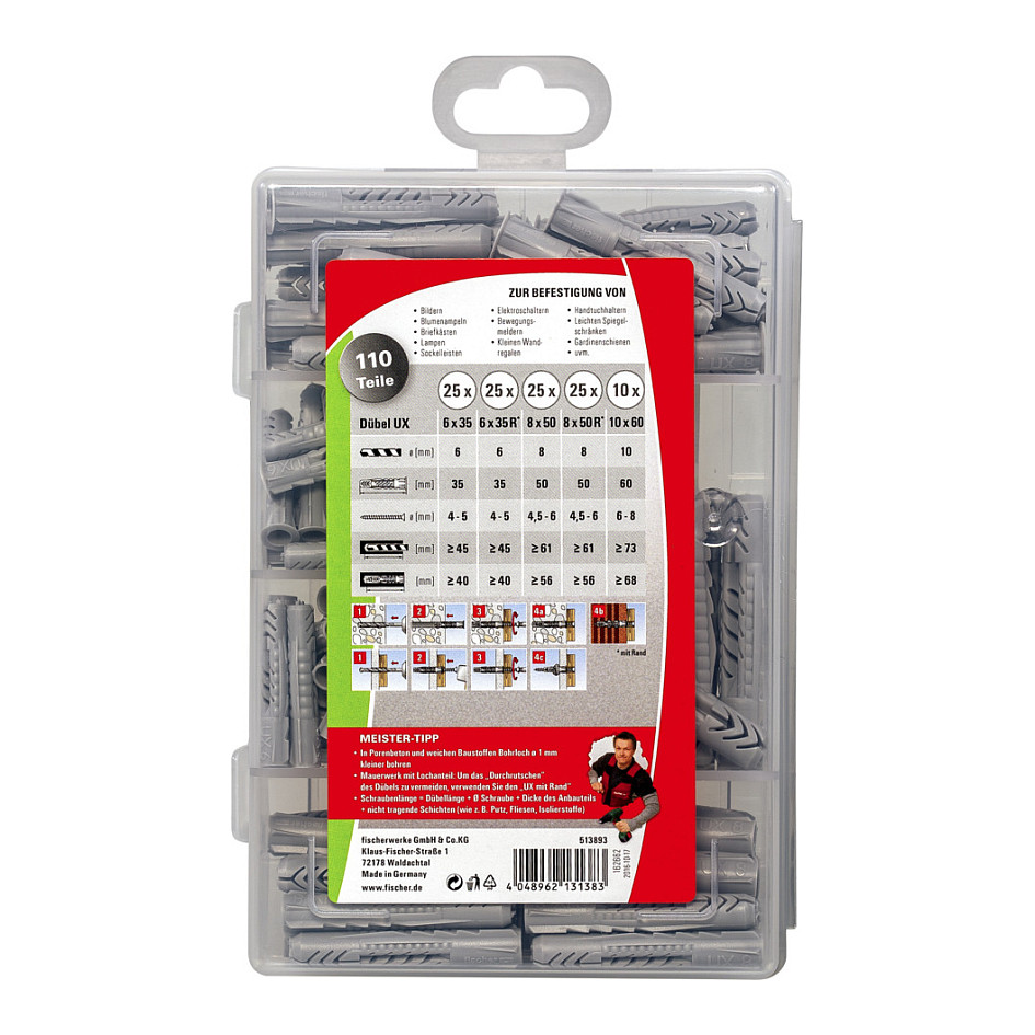 fischer Meister-Box - UX/UX-R Universaldübel-Sortiment 110 Stück