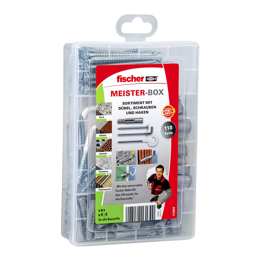 Fischer MeisterBox UX + Schrauben + Haken