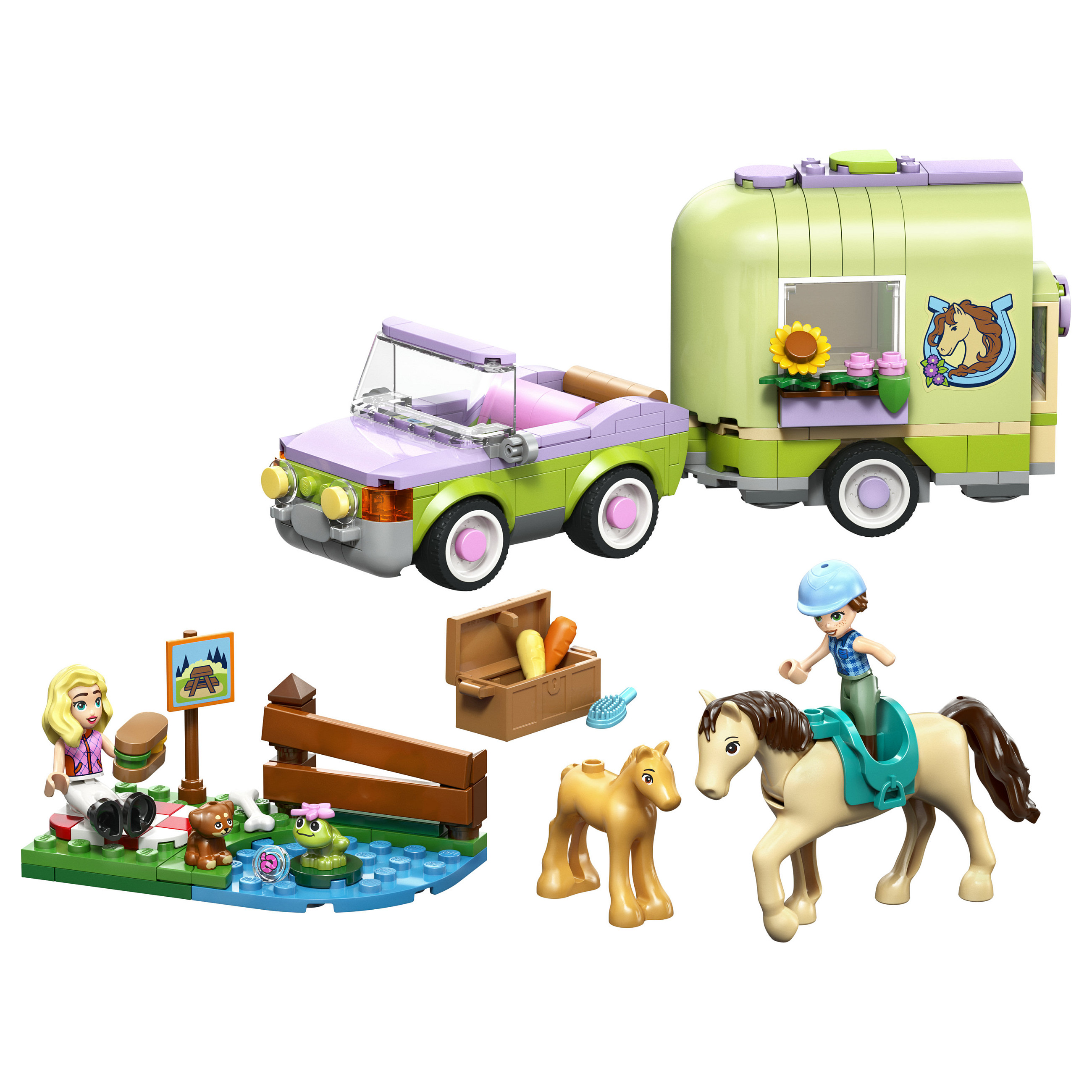 LEGO 42695 Friends Pferd und Fohlen mit Pferdeanhnger