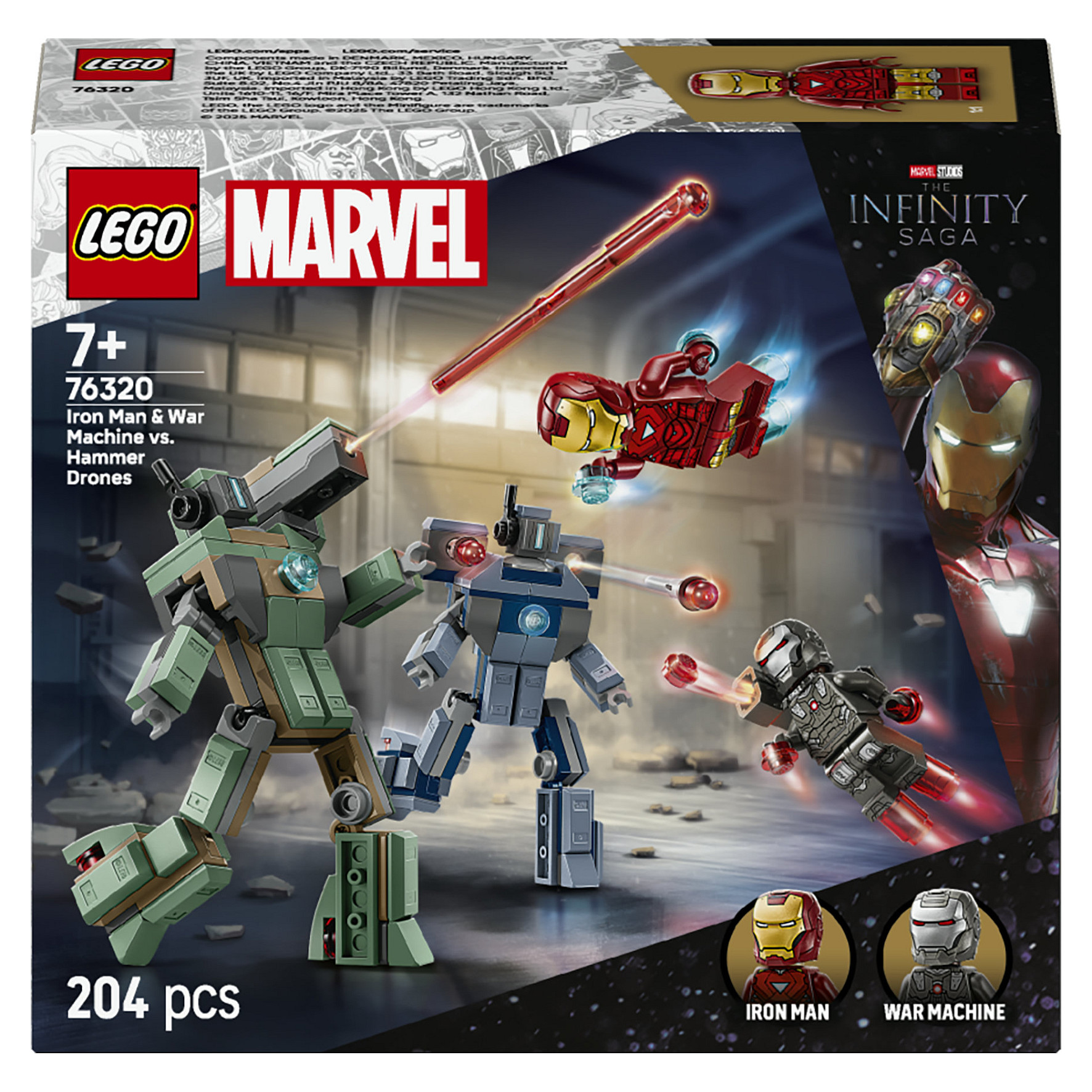 LEGO 76320 Marvel Super Heroes Iron Man & War Machine vs. Hammer-Drohnen Spielwaren