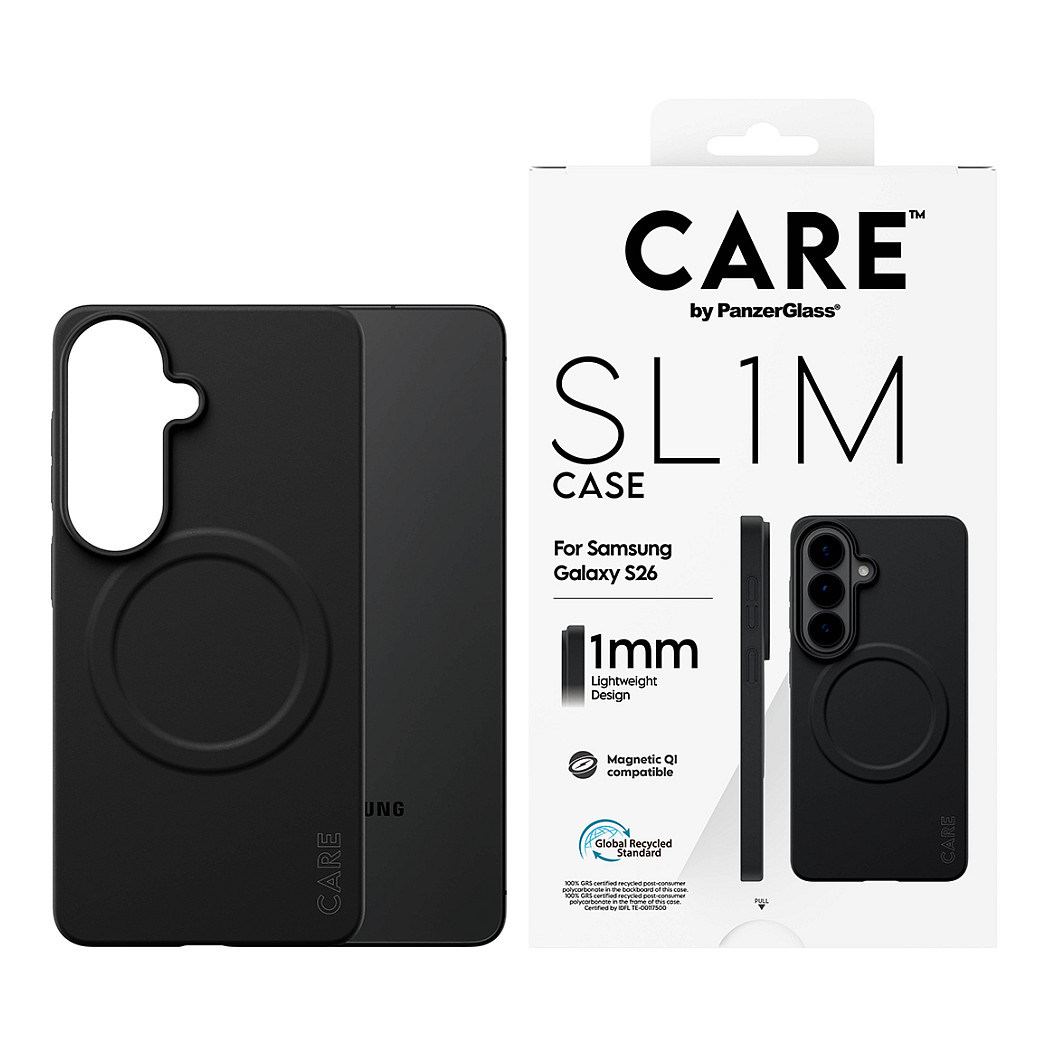 PanzerGlass CAREâ„¢ by ® SL1M Case Black w. Qi Samsung Galaxy S26 mobile phone case