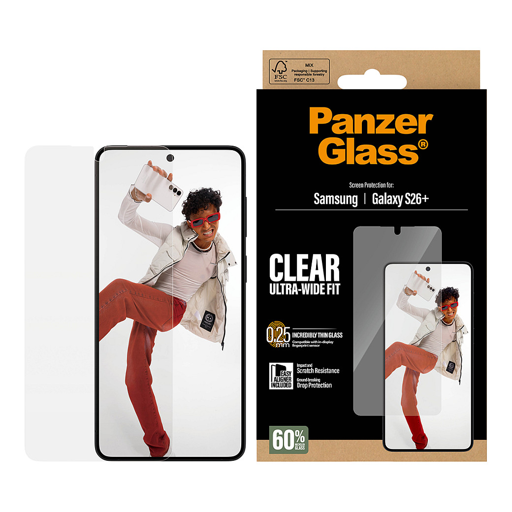 PanzerGlass ® Screen Protector Samsung Galaxy S26+ | Ultra-Wide Fit w. EasyAligner
