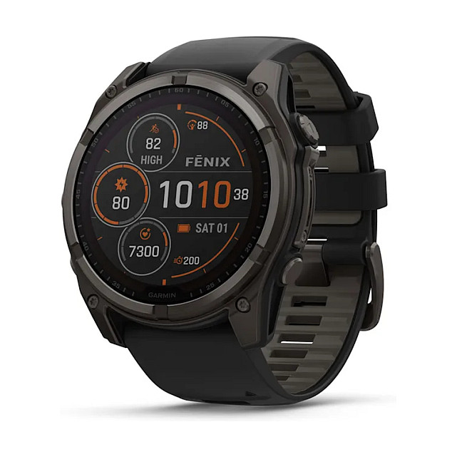 Garmin fenix 8 51mm Solar Graphit/Titan Carbongrau Silikon-Armband