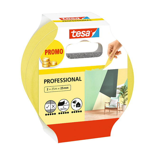 tesa Malerband Professional 2 x 25m x 25mm Werkzeuge
