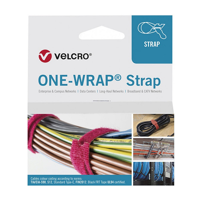 VELCRO One Wrap Strap 13mm x 200mm, 25 Stck, flammhemmend, schwarz