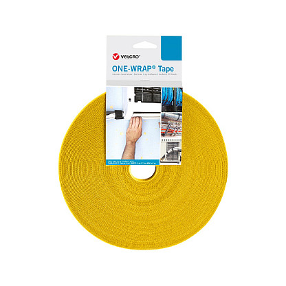 VELCRO One Wrap Band 30 mm breit, gelb, 25 m