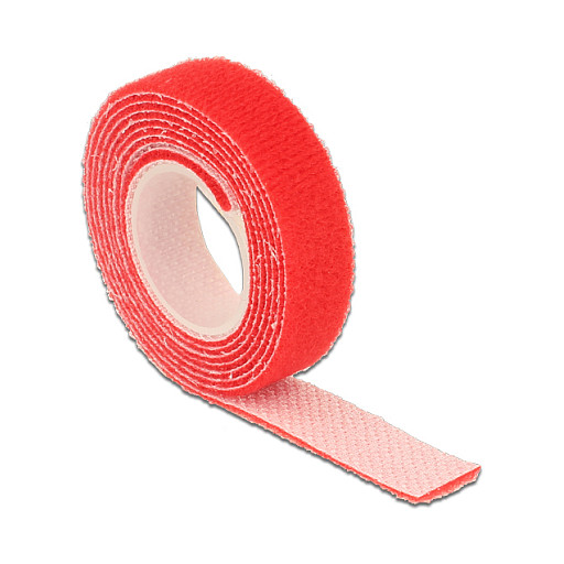Delock Klettband auf Rolle L 1 m x B 13 mm rot