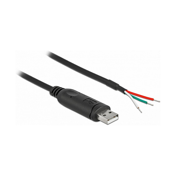 Delock Adapterkabel USB 2.0 Typ-A zu seriell RS-232 mit 3 offenen Kabelenden 1 m