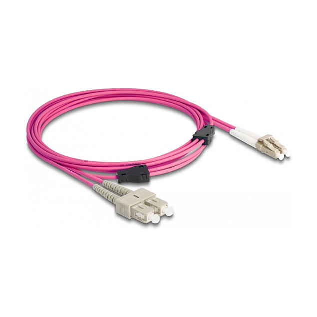 LWL Kabel mit Metallarmierung LC Duplex zu SC Duplex Multimode OM4 3 m