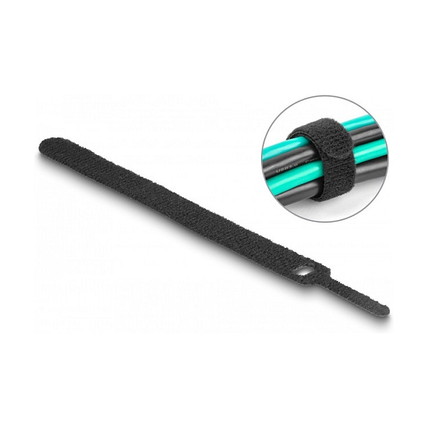 Delock Klett-Kabelbinder L 150 x B 12 mm schwarz 10 Stück