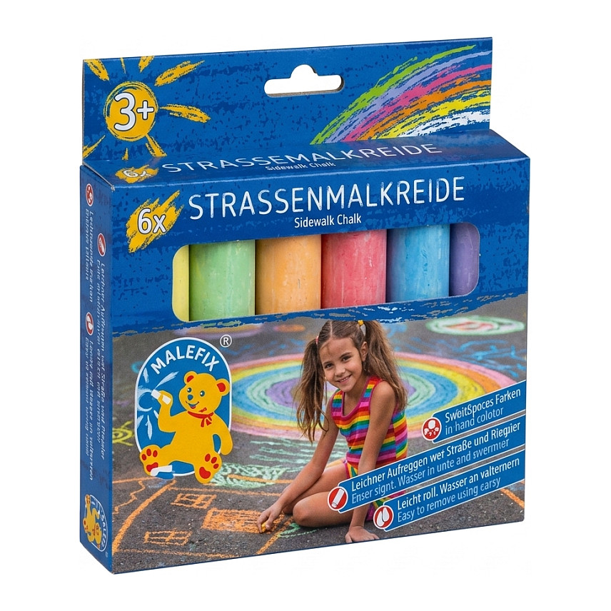 MALEFIX Straßenmalkreide 6er Packung Jumbo Spielwaren