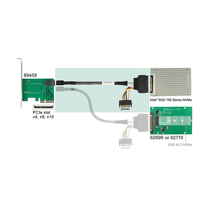 DeLOCK 0.75m, SFF-8643/U.2 SFF-8639+SATA