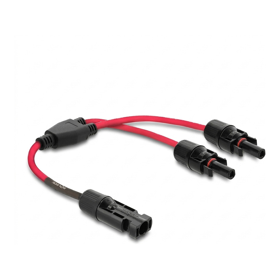 Delock DL4 Solar Splitter Kabel 1 x Stecker zu 2 x Buchse 30 cm rot Computer