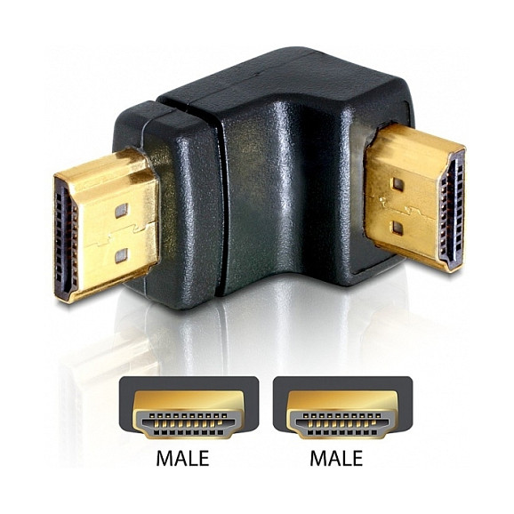 DeLOCK Adapter HDMI male > HDMI male 90° down Display