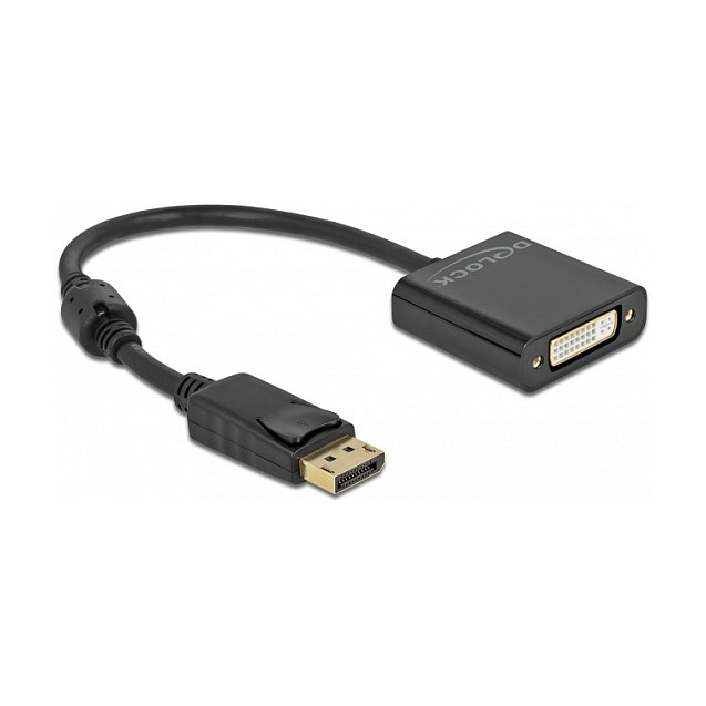 Delock Adapter DisplayPort 1.2 Stecker zu DVI Buchse 4K Aktiv schwarz