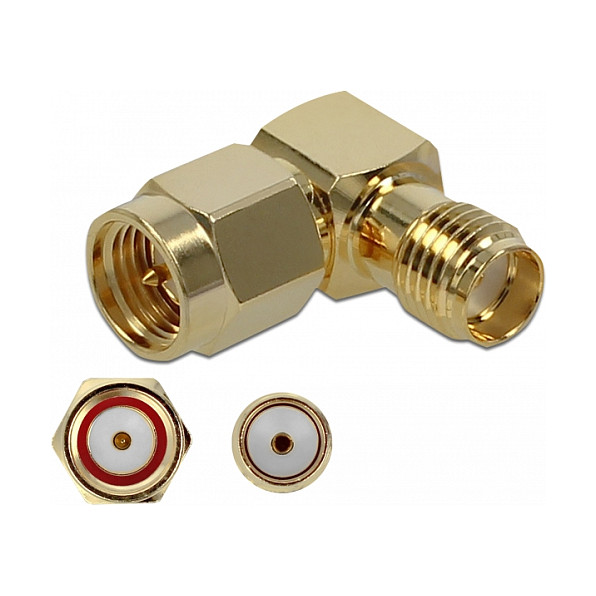 Delock Adapter SMA Stecker zu SMA Buchse 90° 10 GHz