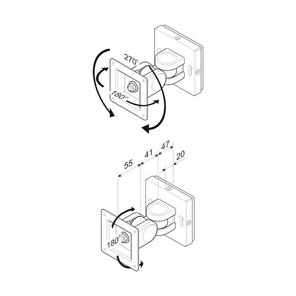 ROLINE LCD-Befestigung Wandmontage 2 Gelenke