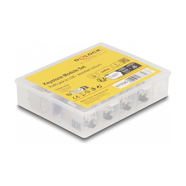 Keystone Modul RJ45 Buchse zu LSA Cat.6A werkzeugfrei farbig Set 8 Stück
