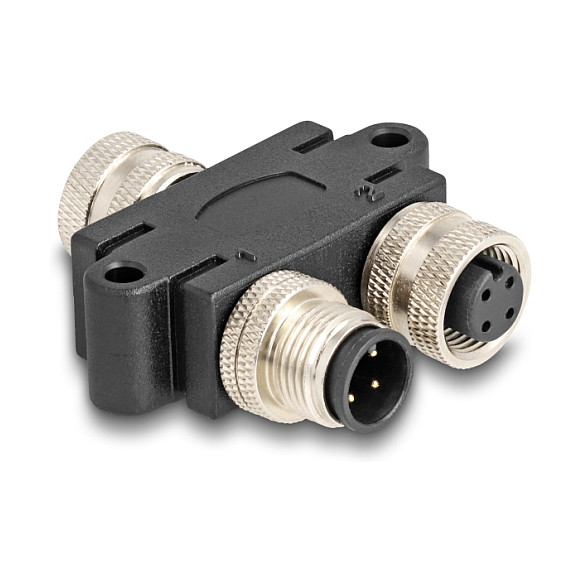 M12 Y-Splitter A-kodiert 4 Pin 1 x Buchse zu 1 x Stecker und 1 x Buchse Parallelschaltung Computer