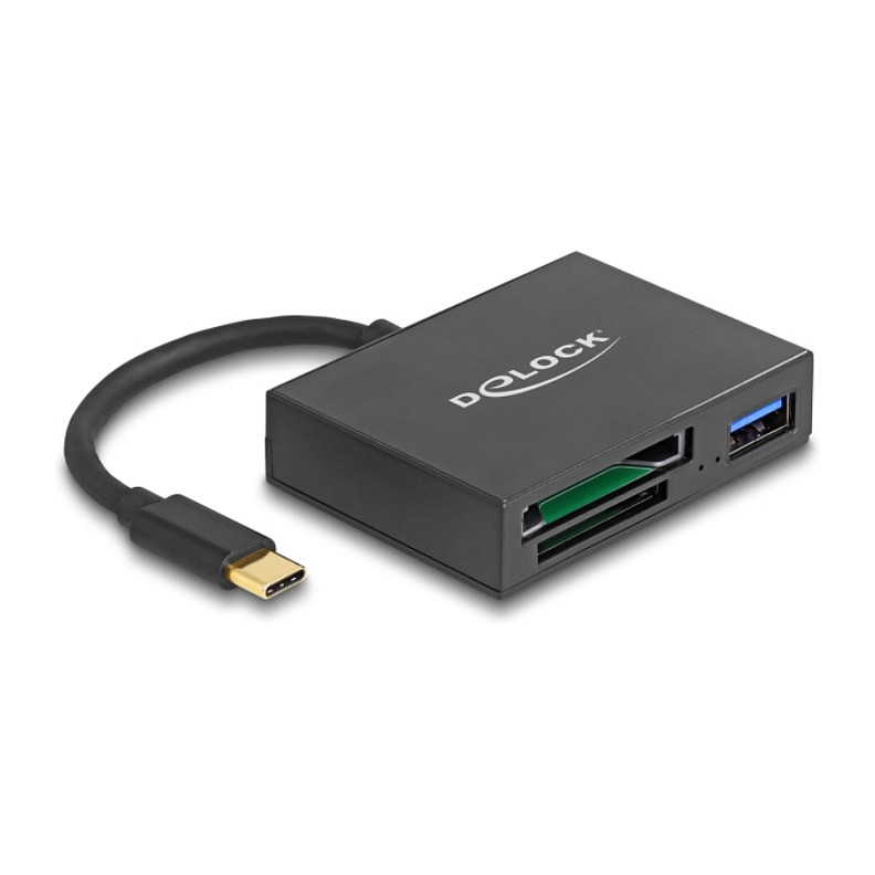 USB-C™ Card Reader für XQD und SD Speicherkarten + USB 5 Gbps Typ-A Port