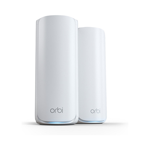 NETGEAR Orbi 770 Serie WiFi 7 Mesh-System 2er-Pack WLAN BE10800 Triband, 5x 2.5G LAN, 1x 2.5G WAN, Abdeckung bis zu 360 m²